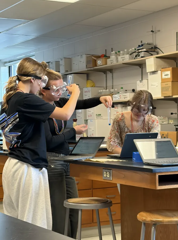 Students in science class