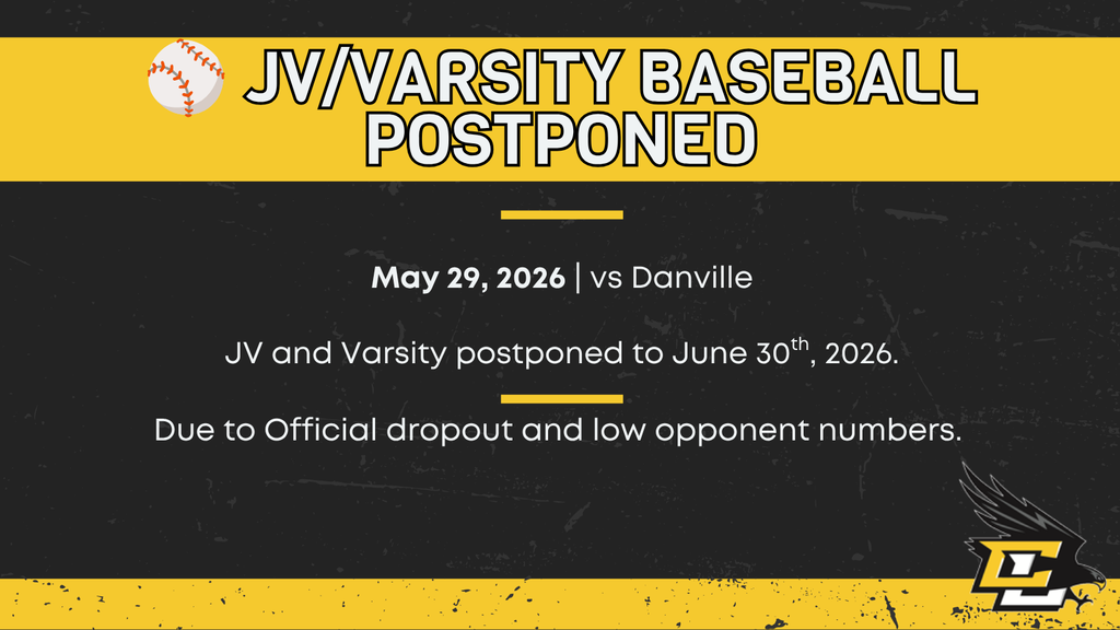 Baseball Postponed from 5/29 to 6/30
