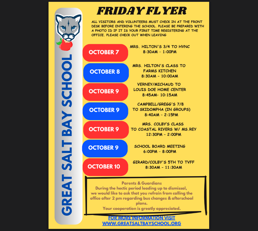 GSB Friday Flyer - October 4th 2024