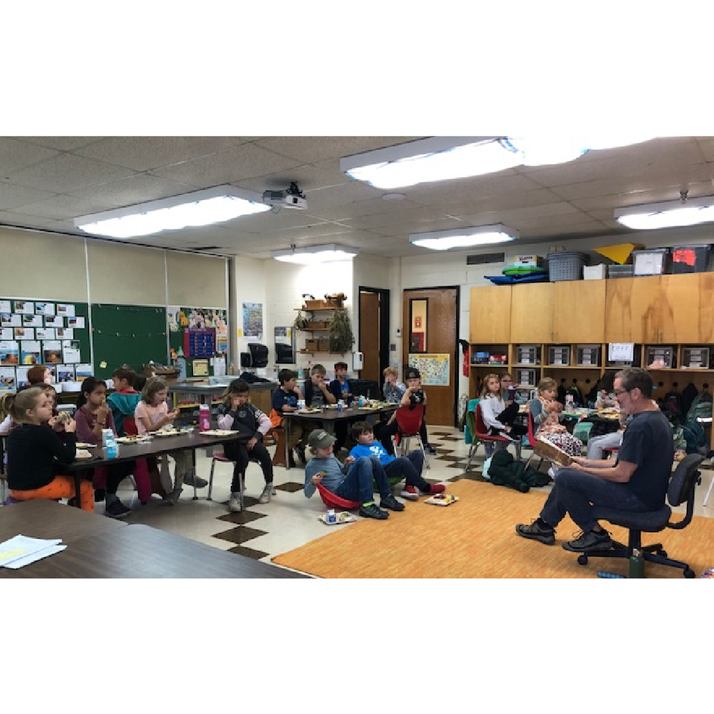 Mark Ferrero is back at GSB for literary lunch! Right now, third graders are listening to “The Magicians Nephew”!