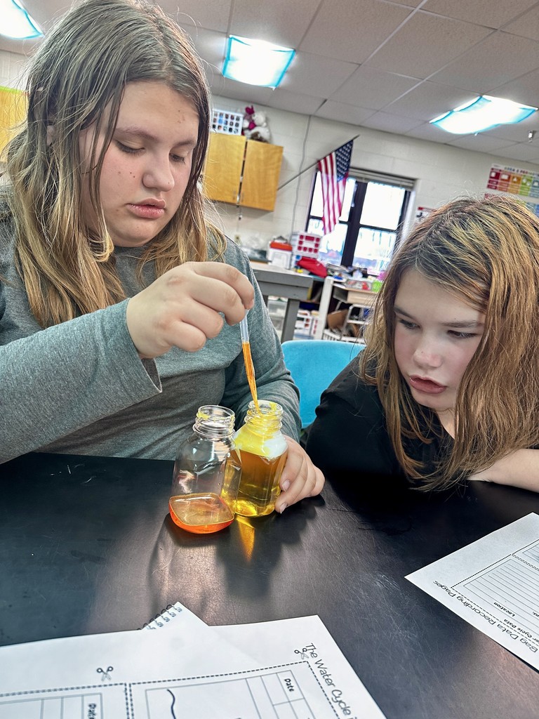 6th graders designed an experiment to show how clouds hold water droplets and hypothesized about when drops would break out as precipitation.