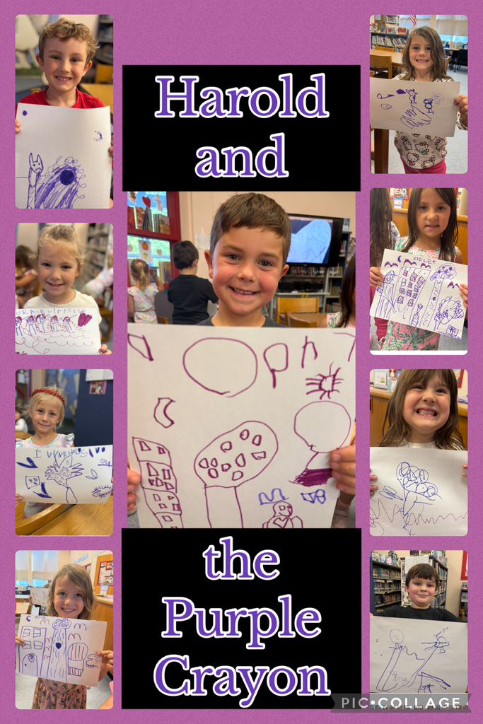 Children draw purple art