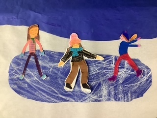 Detail of Fifth Grade Ice Skating Mural