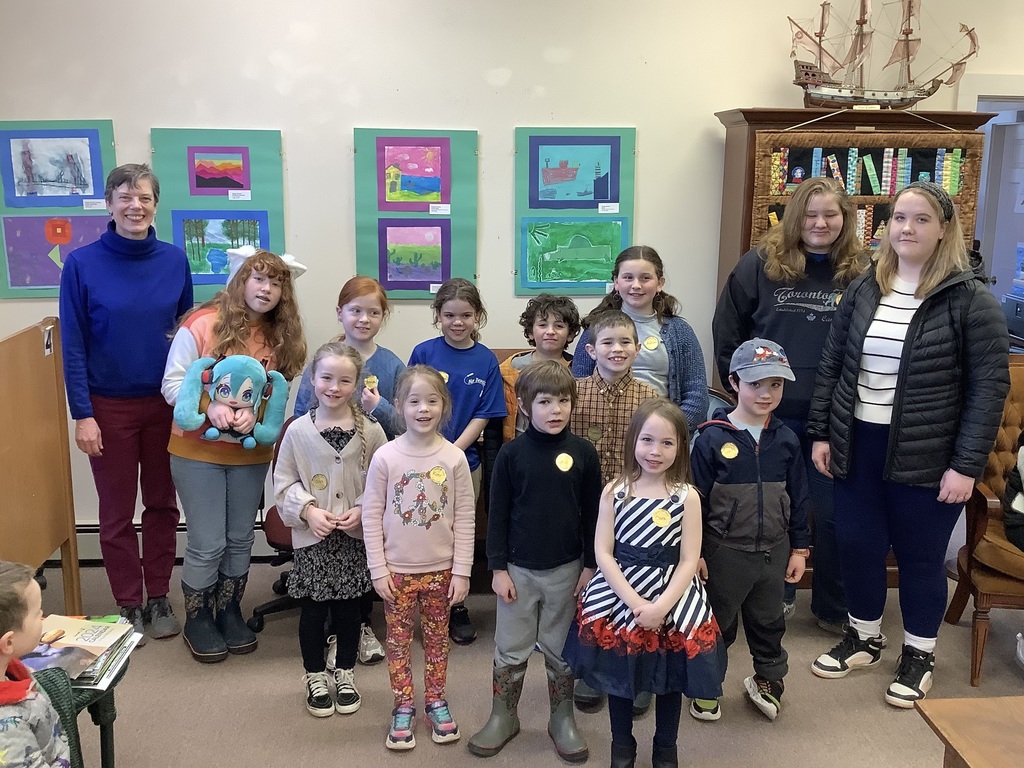Students whose work is on display at the Bristol Area Library