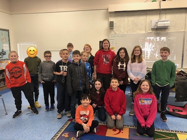 students with Iditarod musher