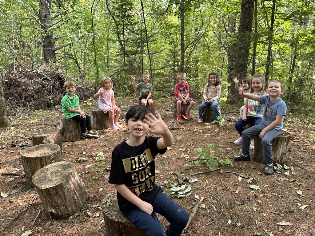 Mrs. Farnsworth’s kindergarteners enjoyed their first visit to the outdoor classroom in the school forest.