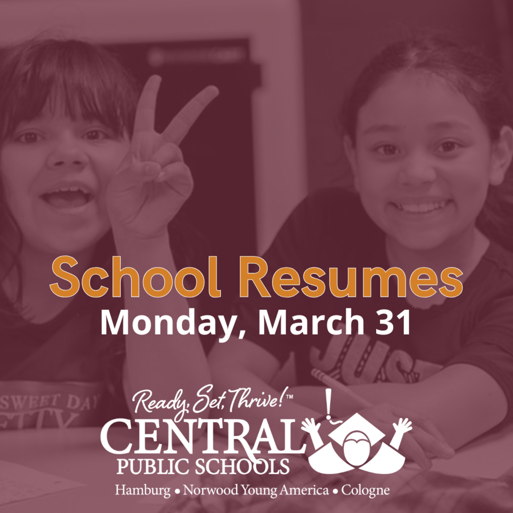 School Resumes Monday march 31