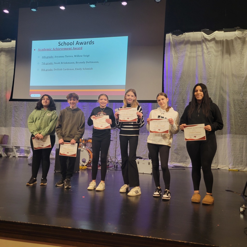 Our Middle School Academic Award Winners for March