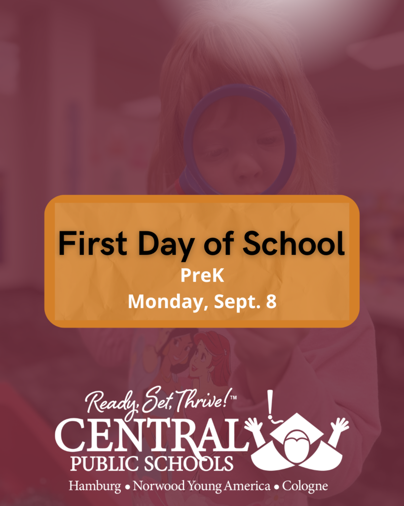 First day of school PreK monday Sept. 8