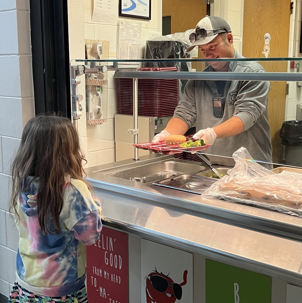 Firefighters helping with lunch