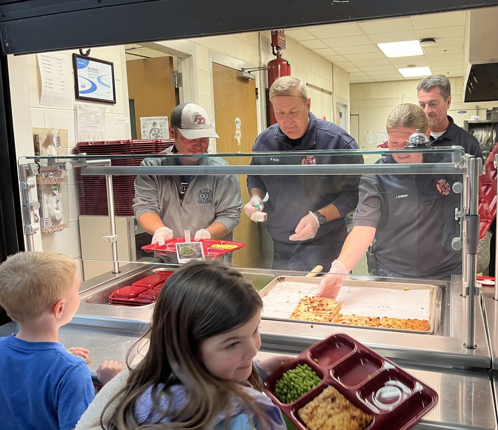 Firefighters helping with lunch