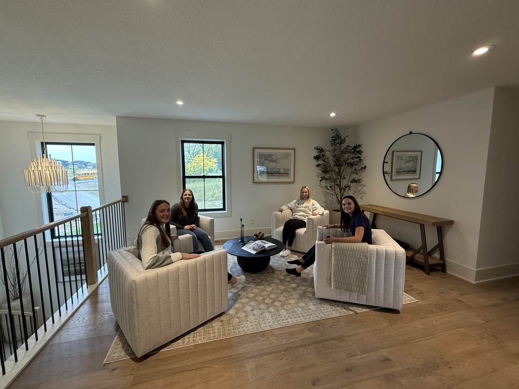 Students on a parade of homes tour