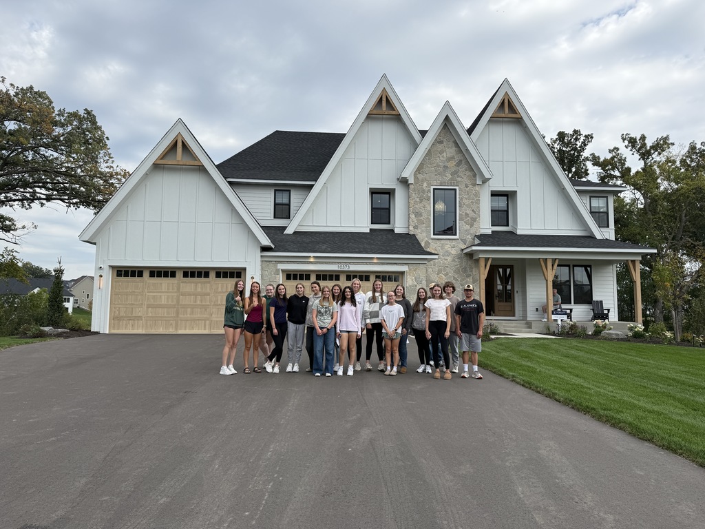 Students on a parade of homes tour