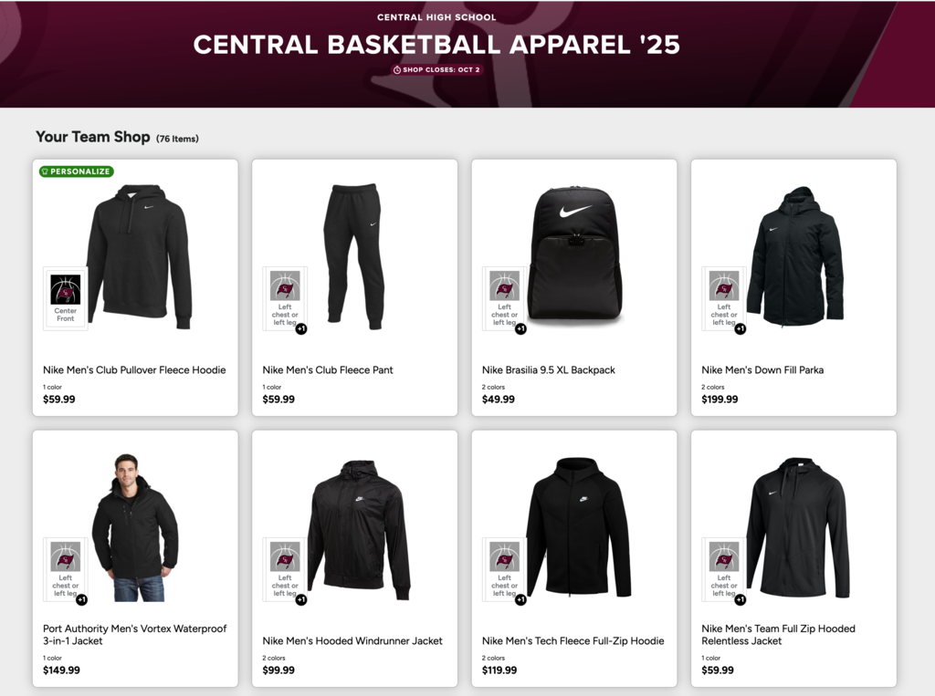 Central Basketball Apparel 