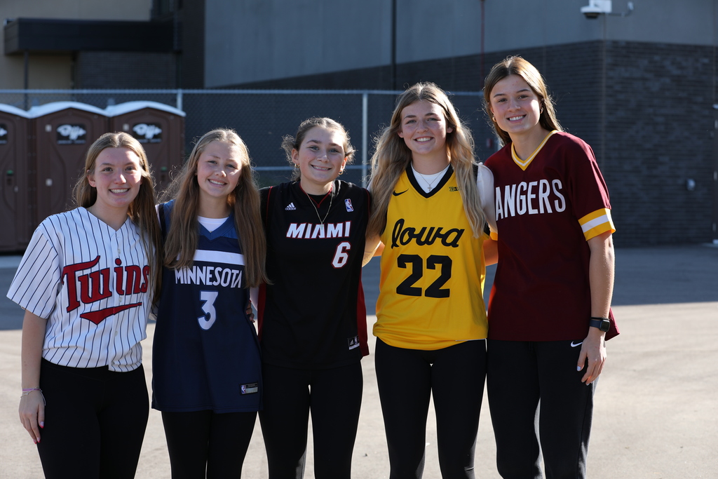 A group of high school students on Homecoming dress up day