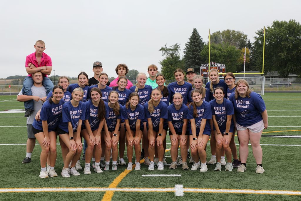 A group of juniors posing after a football game