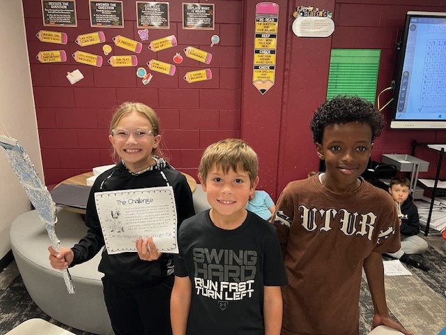 students with creations from BFG book project