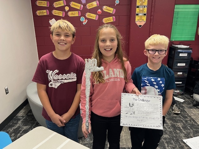 students with creations from BFG book project