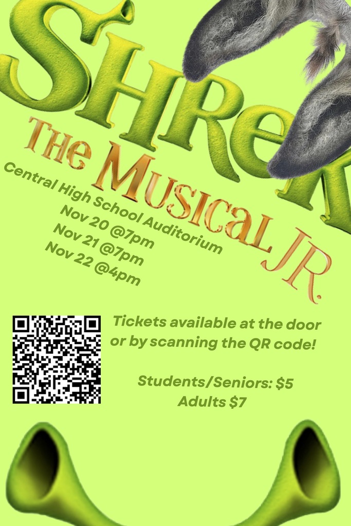shrek the musical jr, nov 20 at 7 p.m., nov 21 at 7 p.m., nov 22 at 4 p.m., high school auditorium