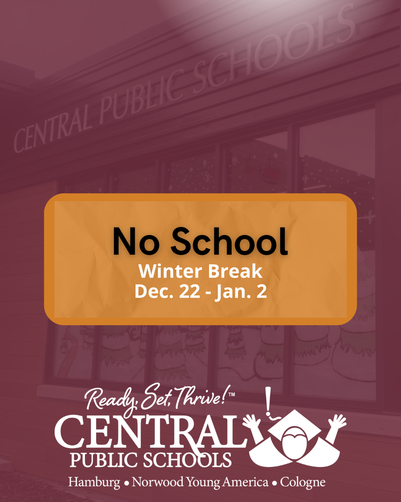 no school winter break dec. 22-jan. 2, central public schools