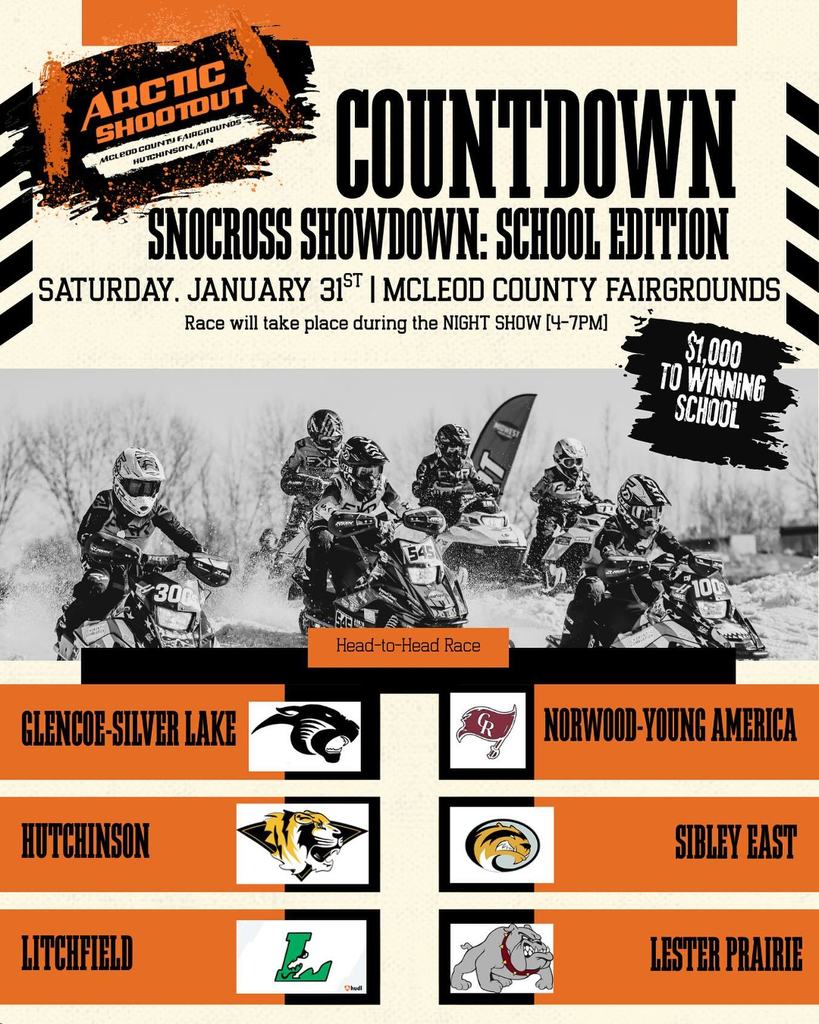 countdown snocross showdown, jan. 31, mcleod county fairgrounds
