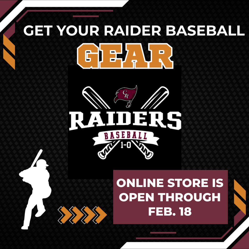 get your raider baseball gear, online store is open through feb. 18