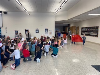 elementary students create opening ceremony for literacy night and read a thon