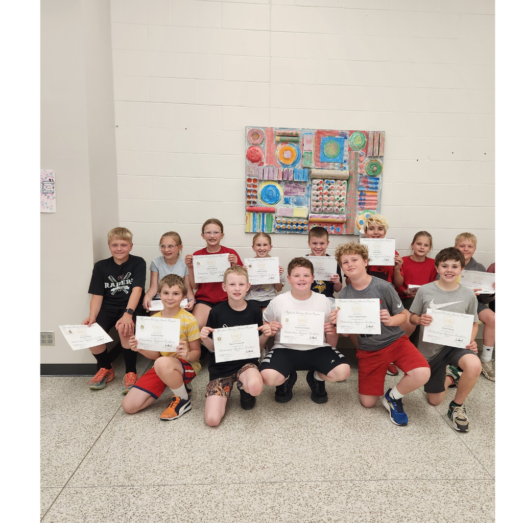 elementary students with awards