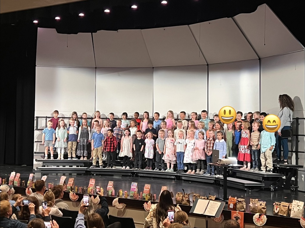 kindergarten students on stage