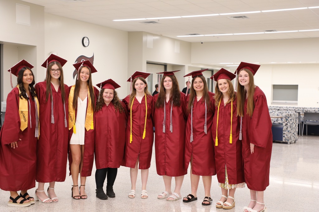 seniors in cap and gown