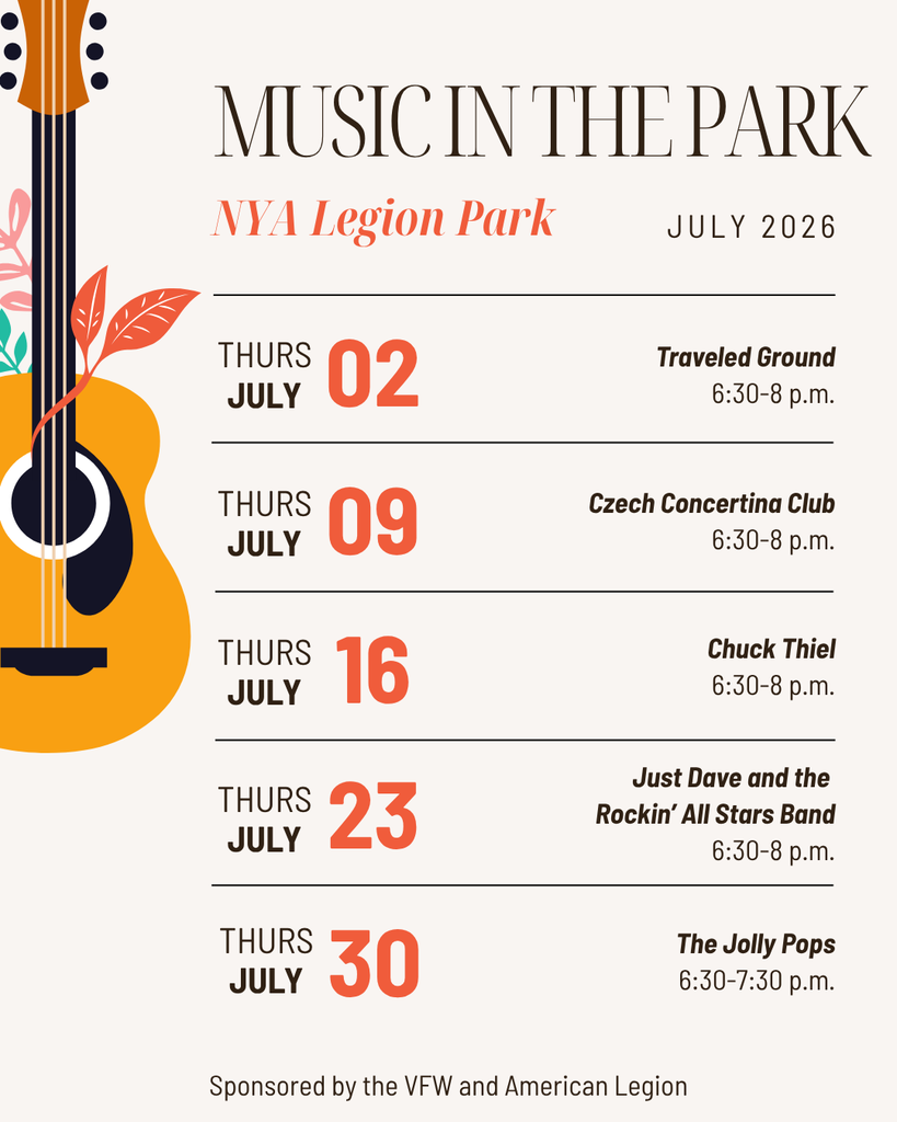 music in the park nya legion thursdays at 6:30 in july
