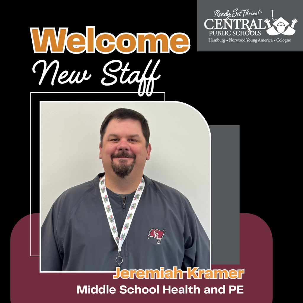 welcome new staff, jeremiah kramer, middle school health and PE