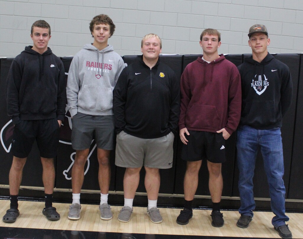 2026 Freshman Homecoming King Candidates Luke Allison, Cole Brinkman, Dylan Mesenbring, Jacob Neumann, Jack Kloempken,  not pictures Will Steinhagen 