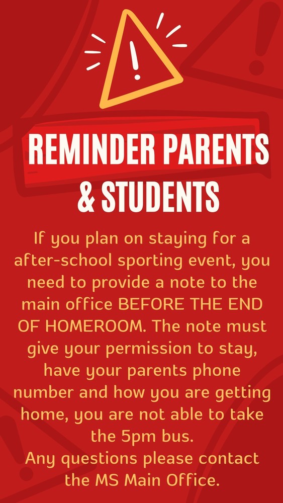 Attention Middle School Parents: