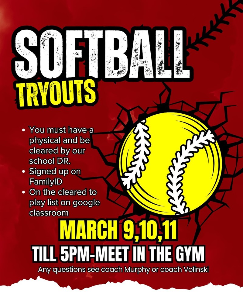CRMS Softball Tryouts!