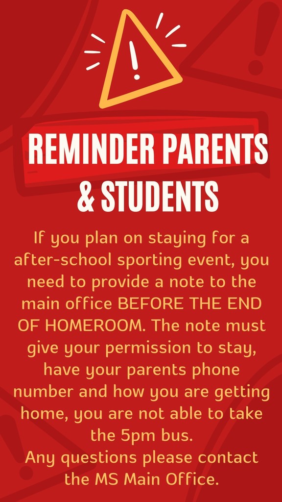 Attention Middle School Parents:
