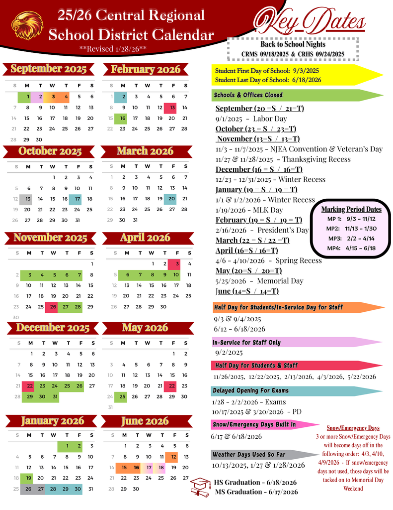 Revised 2025-2026 School Calendar