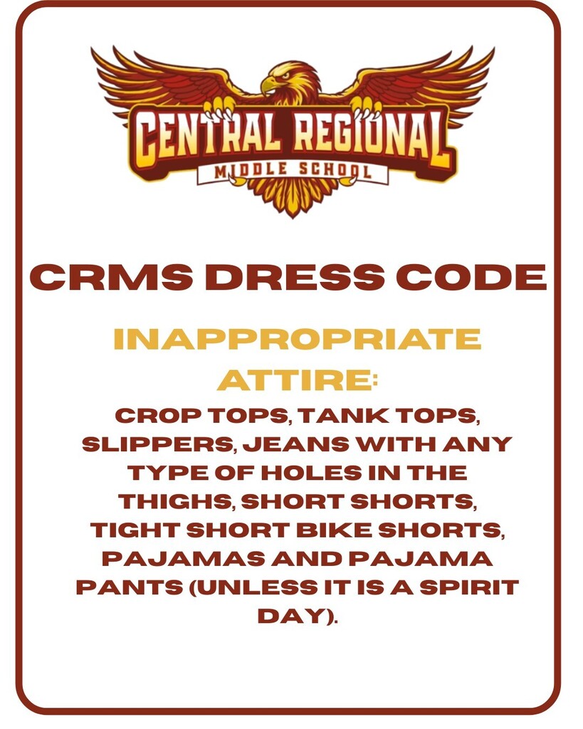 Important Information reminders for CRMS Parents and Students!