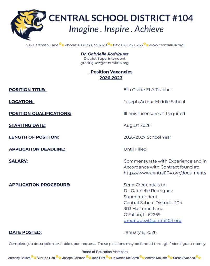 8th Grade ELA Teacher