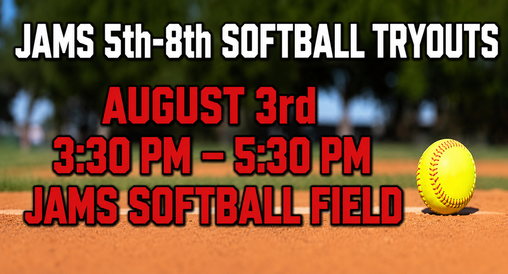 Softball Tryouts - August 3rd - 3:30-5:30pm