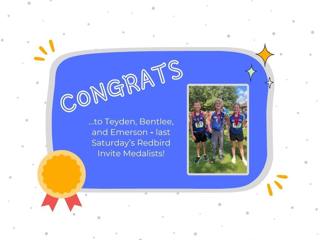 Congrats to last weekend's Cross Country medalists!