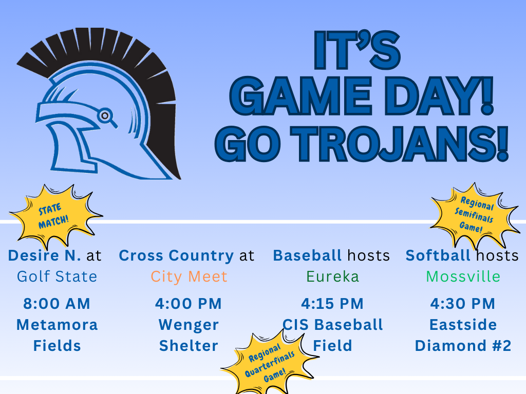Game Day Schedule for Thursday, September 11. GO TROJANS!
