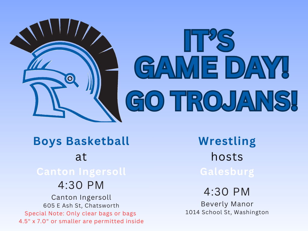 Game Day Schedule for Thursday, January 15. GO TROJANS!