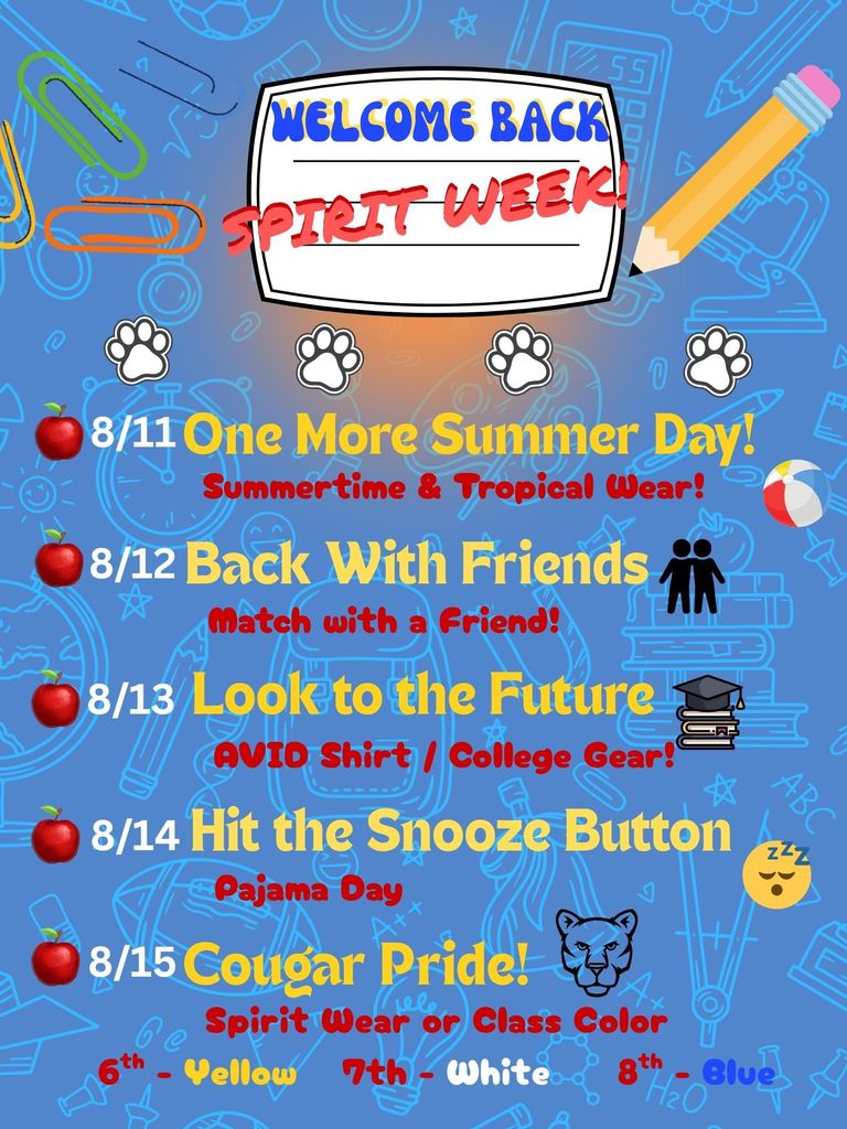 Welcome Back Spirit Week
