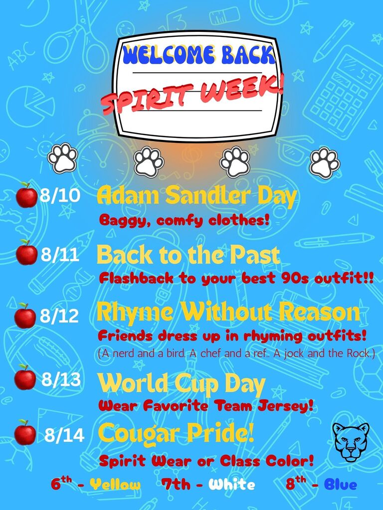 Welcome Back Spirit Week 2026
