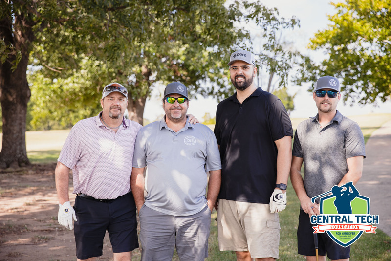 four men representing Ellefson Machine Repair at the Central Tech Foundation Golf Tournament
