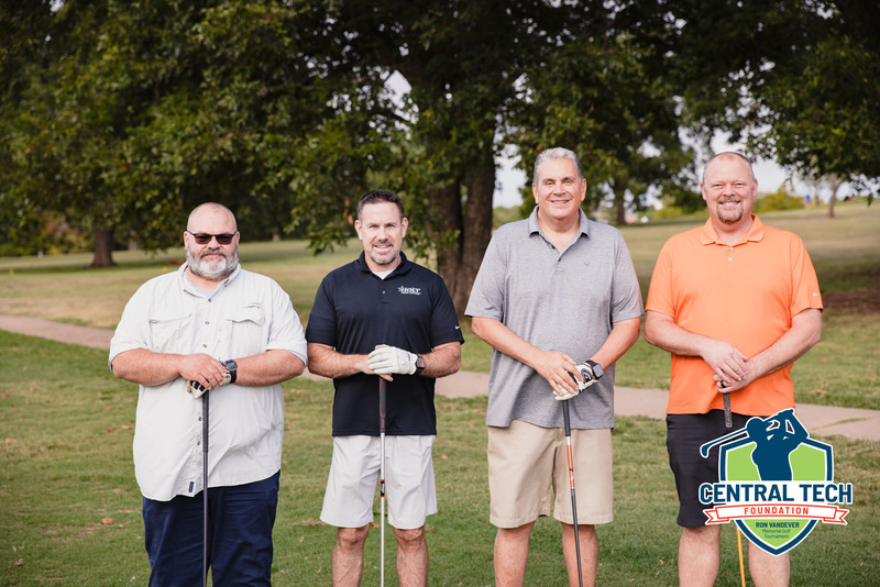 four men representing Holt Truck Centers at the Central Tech Foundation Golf Tournament