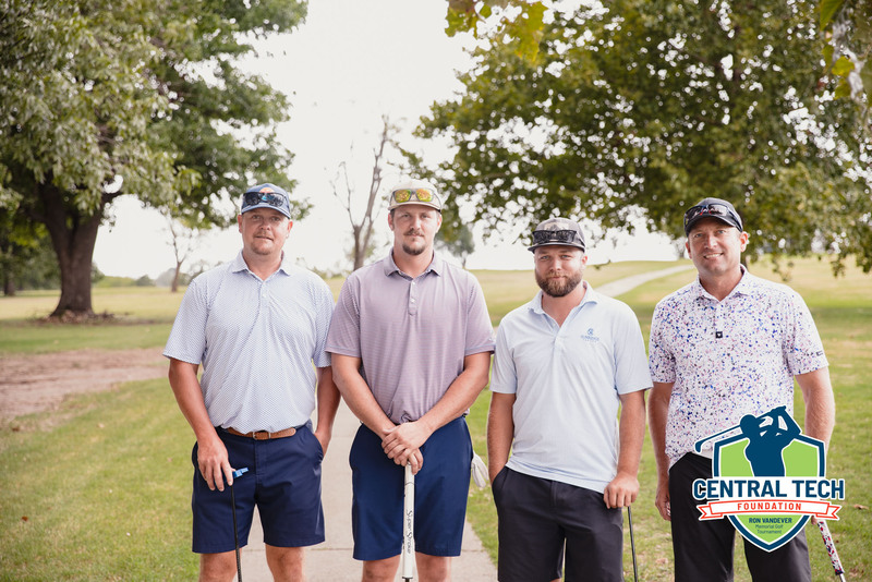 four men representing Tanner at the Central Tech Foundation Golf Tournament