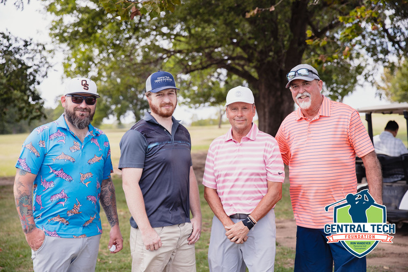 four men representing Tedford #2 at the Central Tech Foundation Golf Tournament