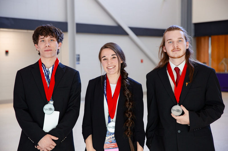 2nd place in Presentation Team (PS) was (L-R) Asher Davis, Sapulpa; Carmen Barton, Sapulpa; Benyamin Ackerman, Sapulpa.